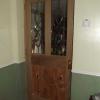 oak and yew panel internal door with lead glazing